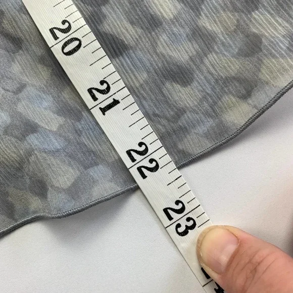 SOLD Armani Collezioni Vintage Y2K Gray 3/4 Crop Sleeve Ruffle Neck Sheer Silk - Picture 9 of 14